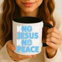 Know Jesus Know Peace No Jesus No Peace Christian Coffee Mug thumb 3