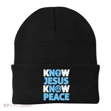 Know Jesus Know Peace No Jesus No Peace Christian Beanie