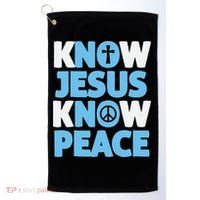 Know Jesus Know Peace No Jesus No Peace Christian Golf Towel thumb 0
