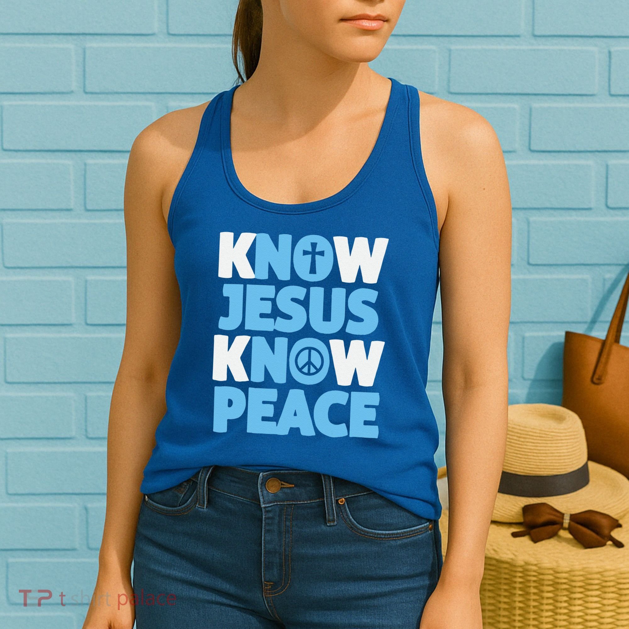 Know Jesus Know Peace No Jesus No Peace Christian Women's Tank Top