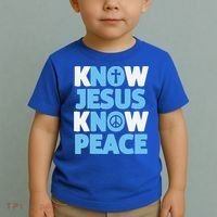 Know Jesus Know Peace No Jesus No Peace Christian Toddler T-Shirt thumb 2