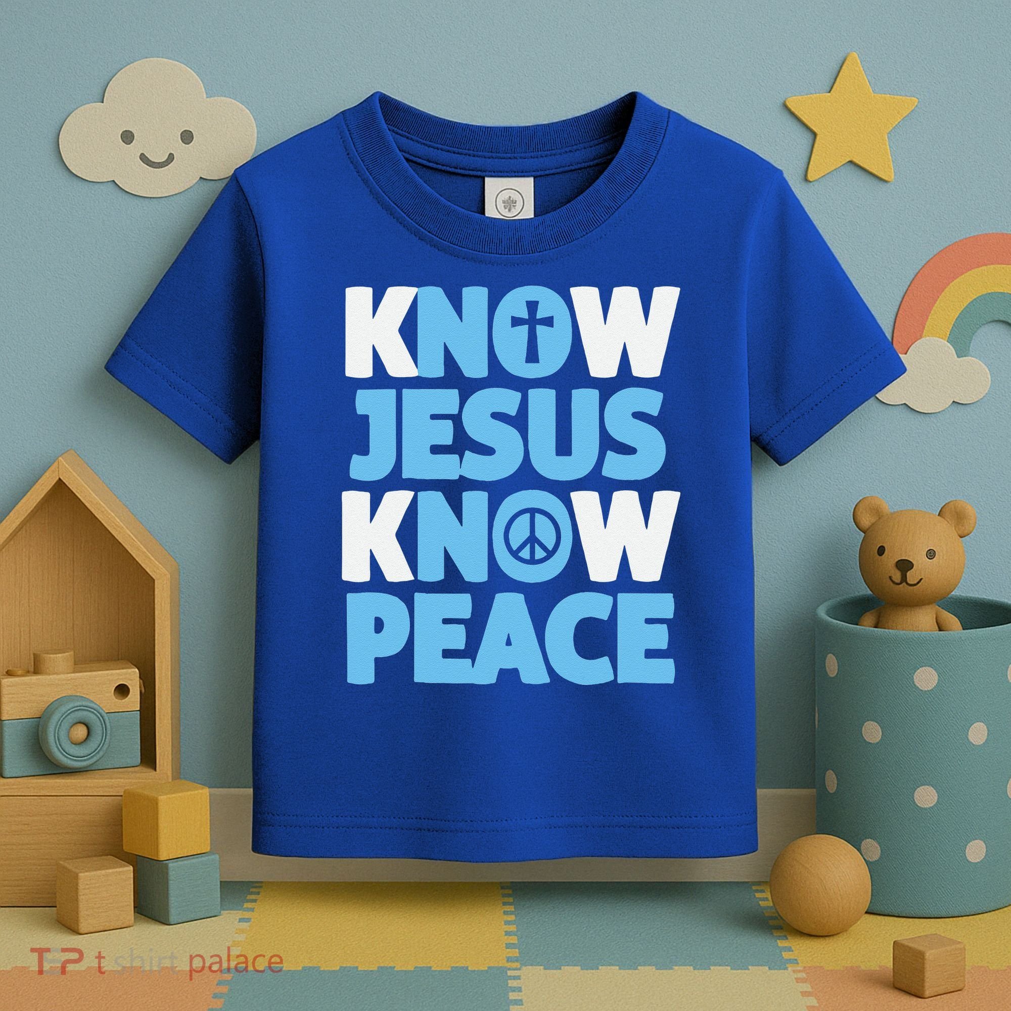 Know Jesus Know Peace No Jesus No Peace Christian Toddler T-Shirt