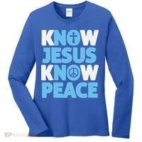 Know Jesus Know Peace No Jesus No Peace Christian Women's Long Sleeve Shirt thumb 0