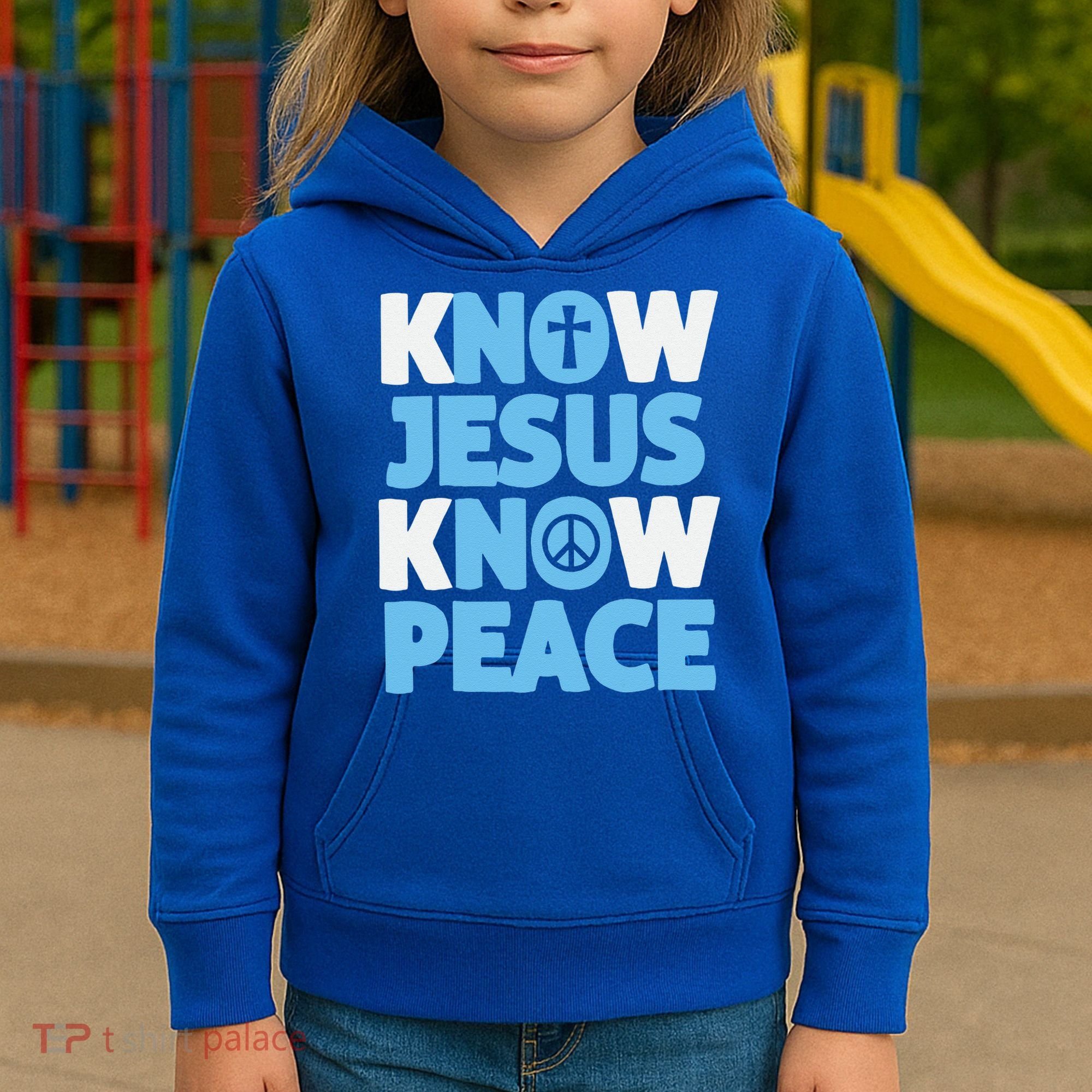 Know Jesus Know Peace No Jesus No Peace Christian Kids Hoodie