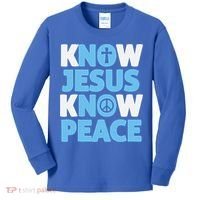 Know Jesus Know Peace No Jesus No Peace Christian Kids Long Sleeve Shirt thumb 0