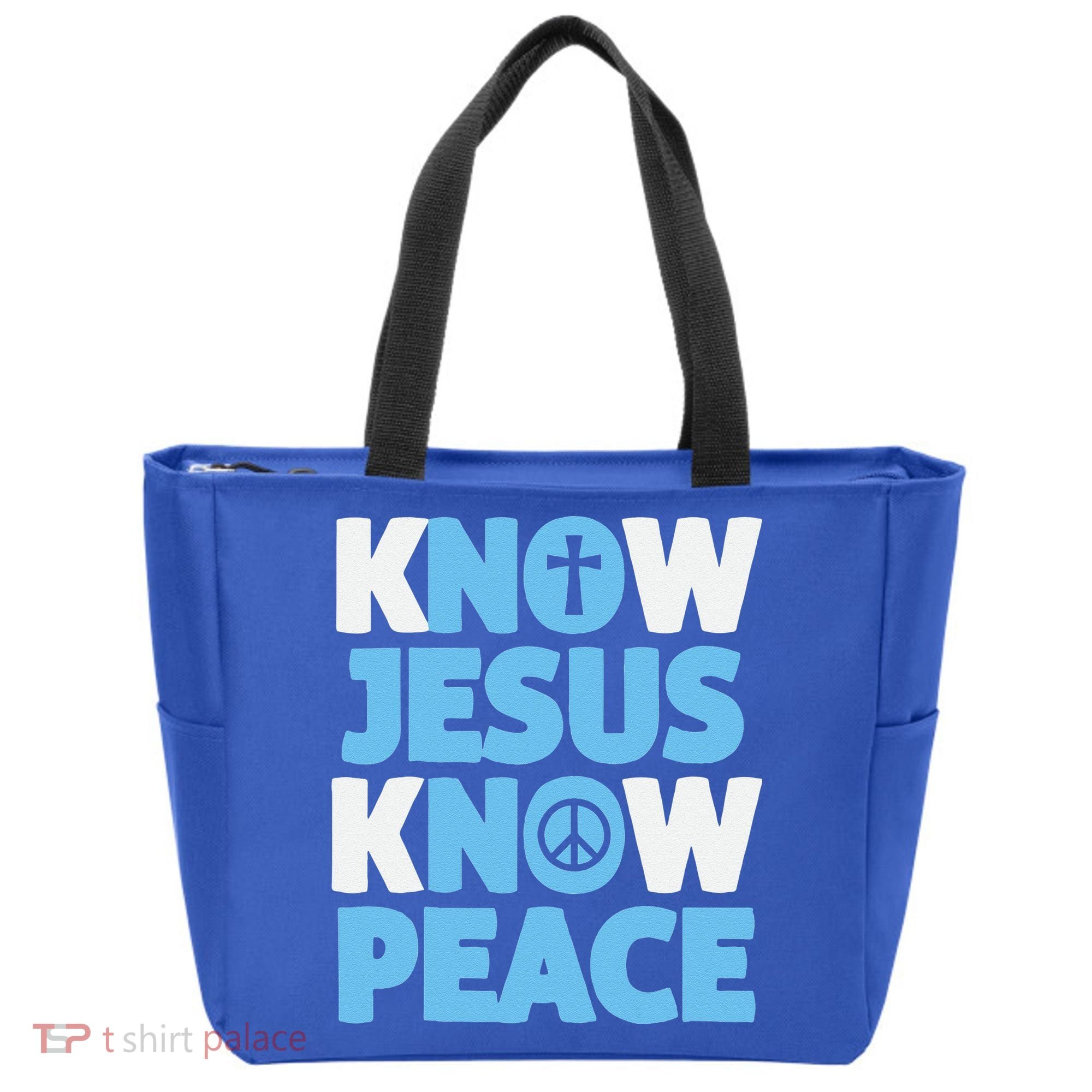 Know Jesus Know Peace No Jesus No Peace Christian Tote Bag