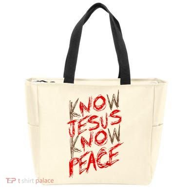 Know Jesus Know Peace Tote Bag