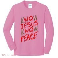 Know Jesus Know Peace Kids Long Sleeve Shirt thumb 0