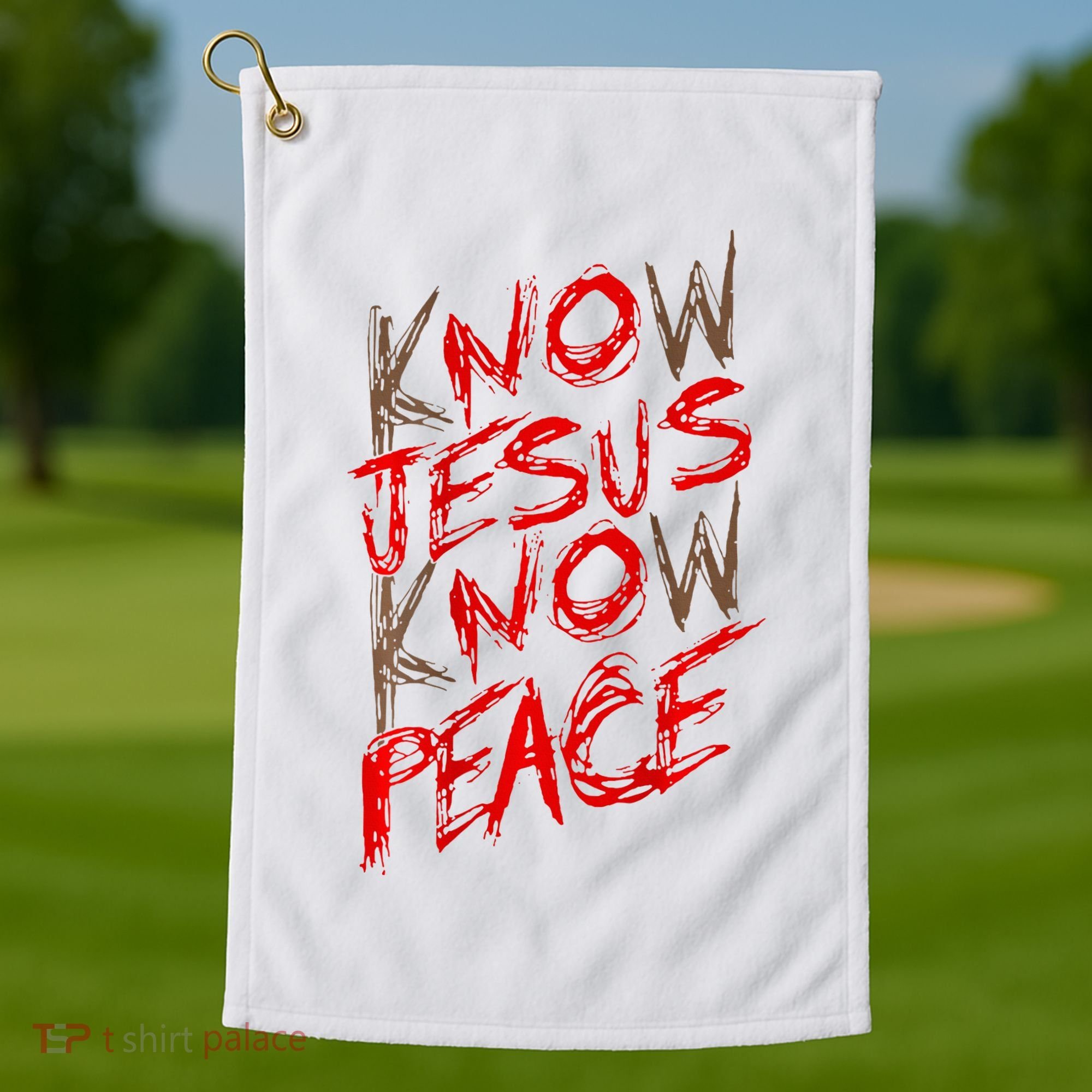 Know Jesus Know Peace Golf Towel