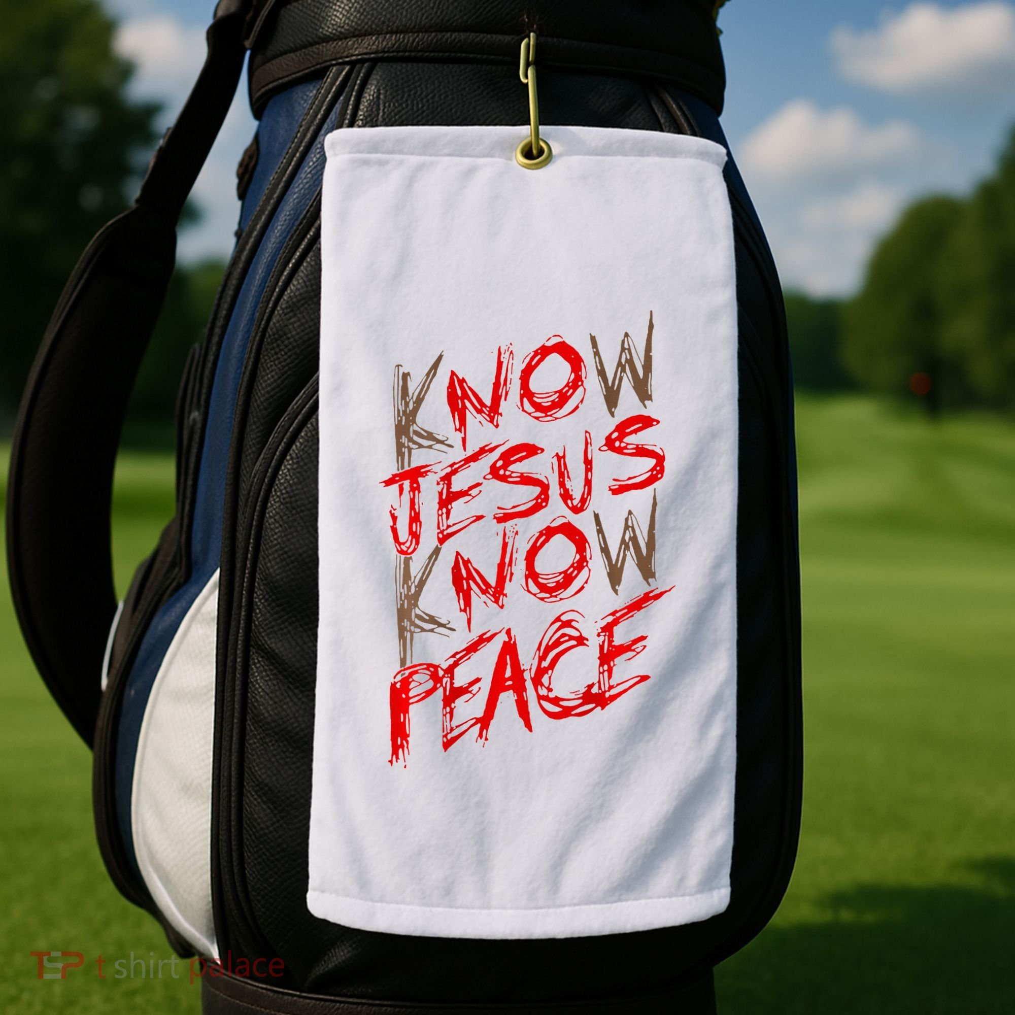 Know Jesus Know Peace Golf Towel