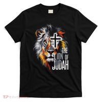 King Jesus Lion Of Judah Christian Cross Faith T-Shirt thumb 0