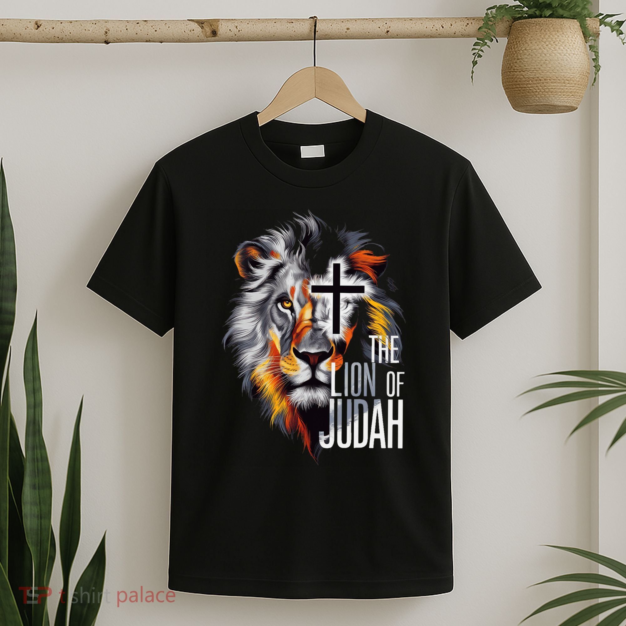 King Jesus Lion Of Judah Christian Cross Faith T-Shirt