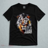 King Jesus Lion Of Judah Christian Cross Faith T-Shirt thumb 5