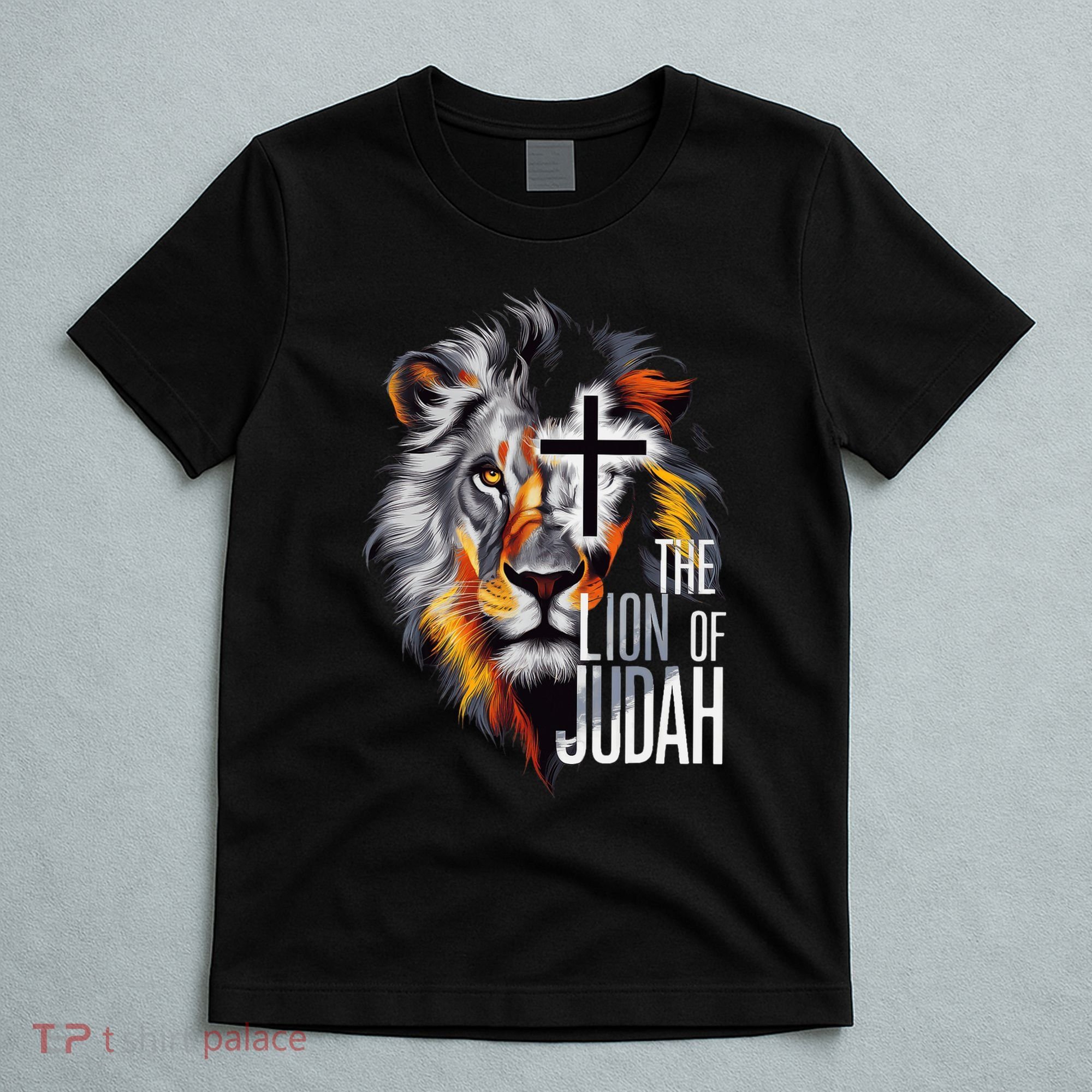 King Jesus Lion Of Judah Christian Cross Faith T-Shirt