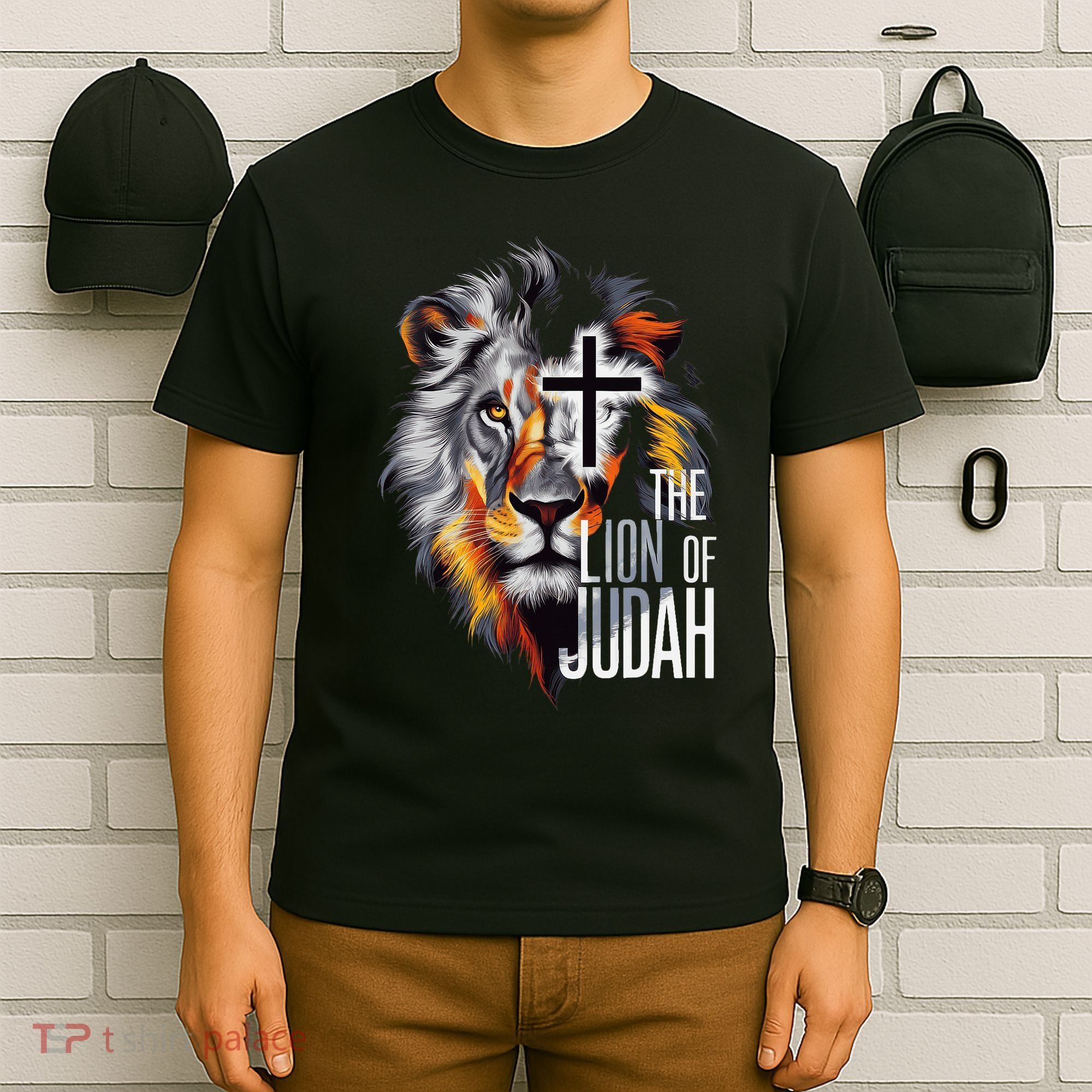 King Jesus Lion Of Judah Christian Cross Faith T-Shirt