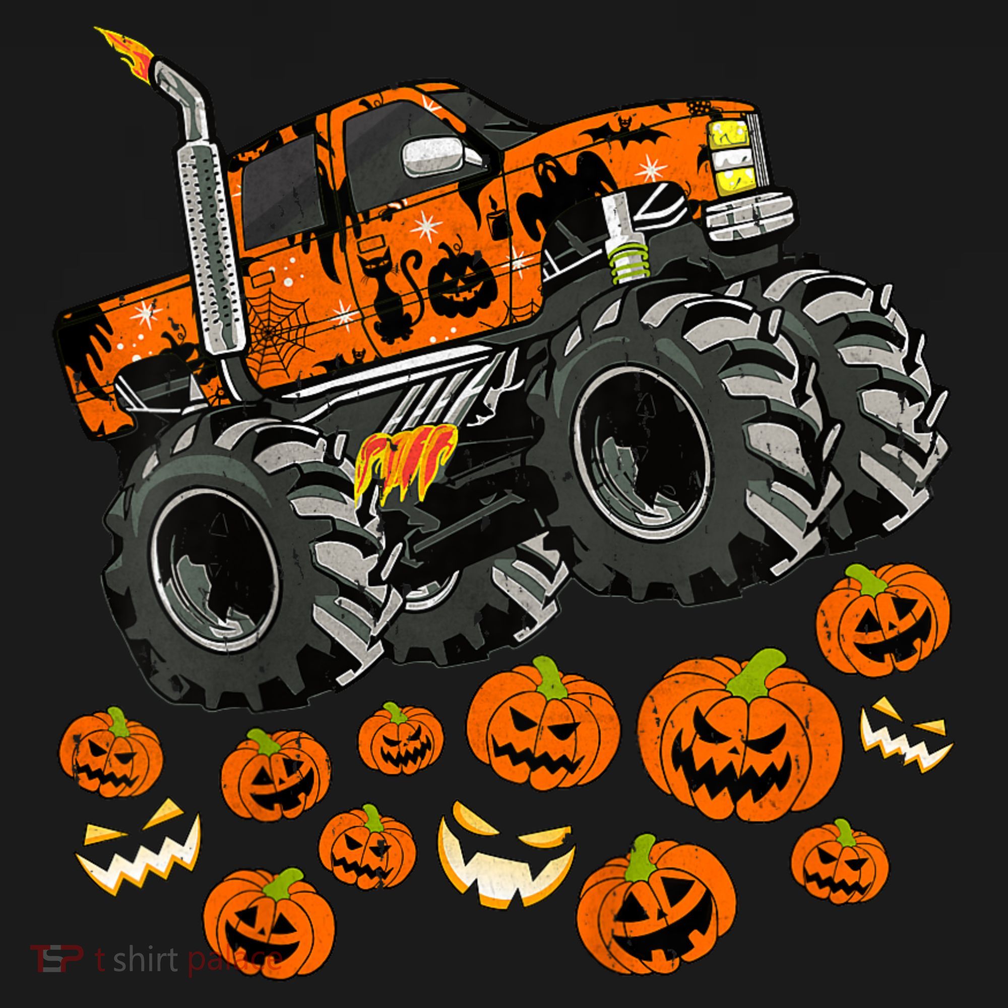 Kids Jack O Lantern Pumpkin Monster Truck Halloween Costume Women's Hoodie