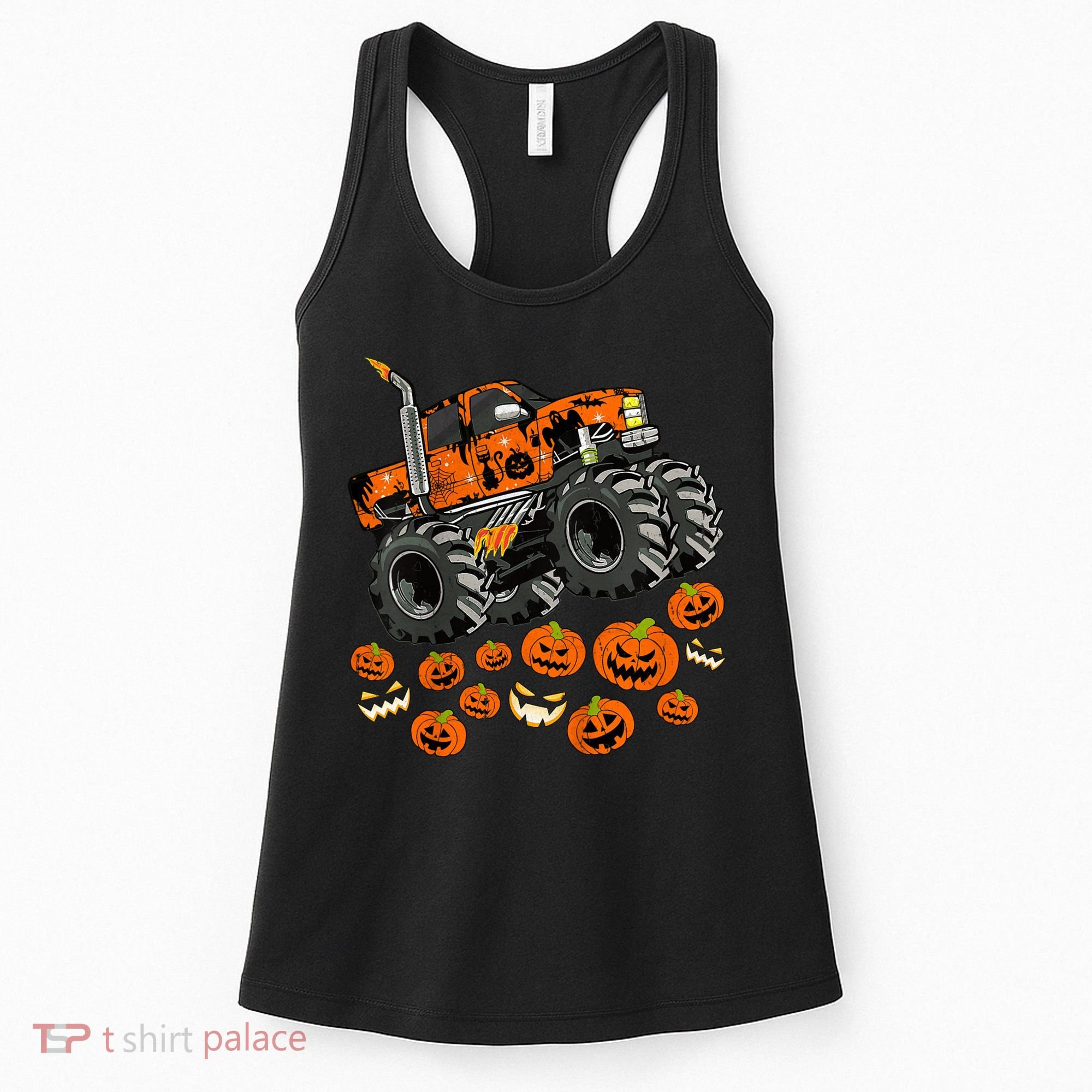 Kids Jack O Lantern Pumpkin Monster Truck Halloween Costume Women's Tank Top