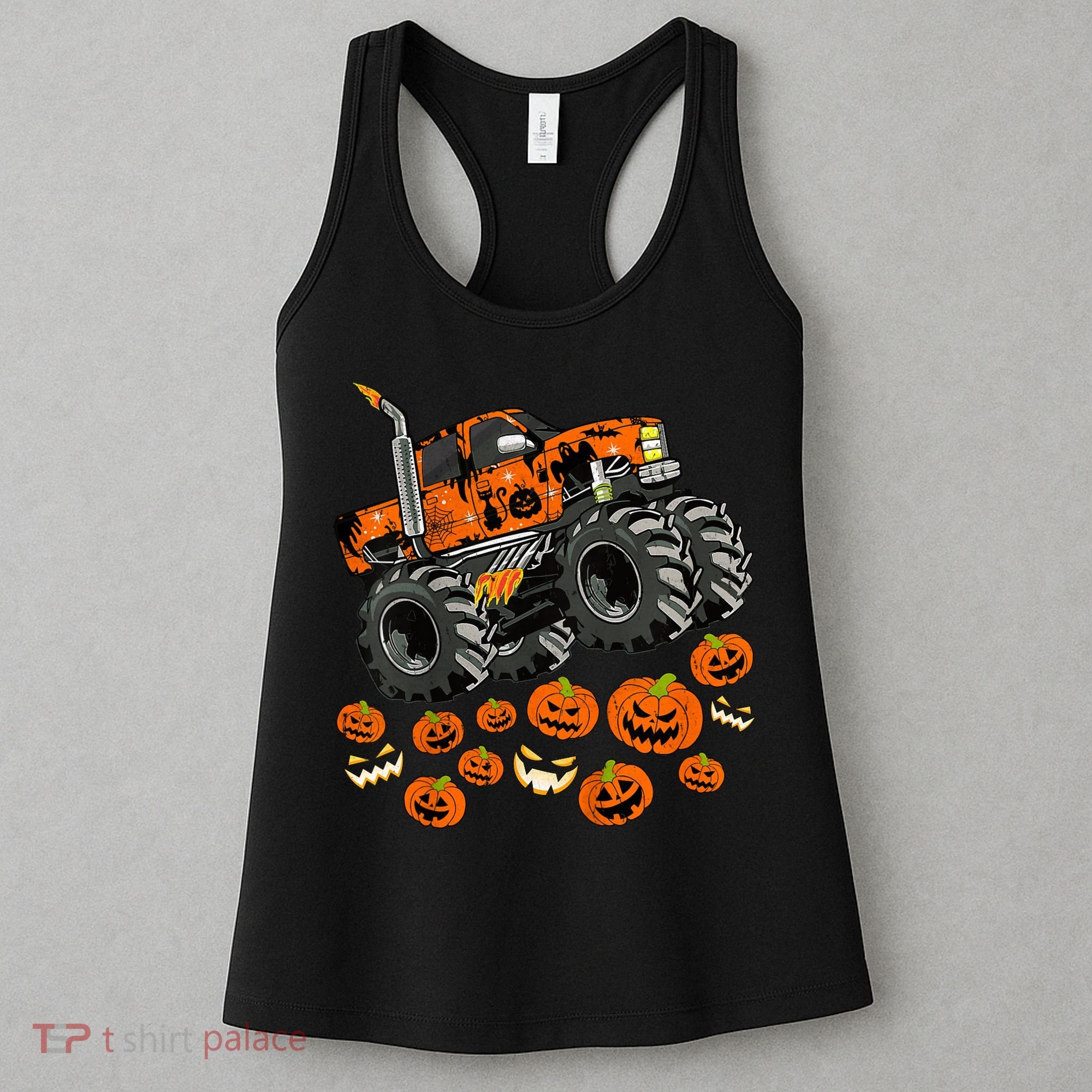 Kids Jack O Lantern Pumpkin Monster Truck Halloween Costume Women's Tank Top