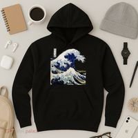 Kanagawa Japanese The Great Wave Hoodie thumb 3