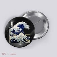 Kanagawa Japanese The Great Wave Button thumb 0
