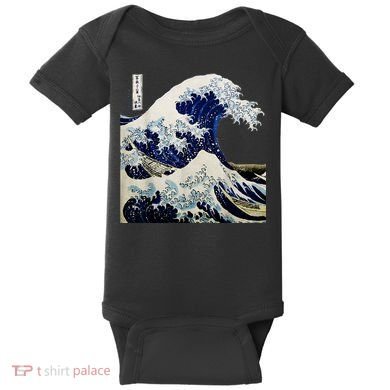 Kanagawa Japanese The Great Wave Baby Bodysuit