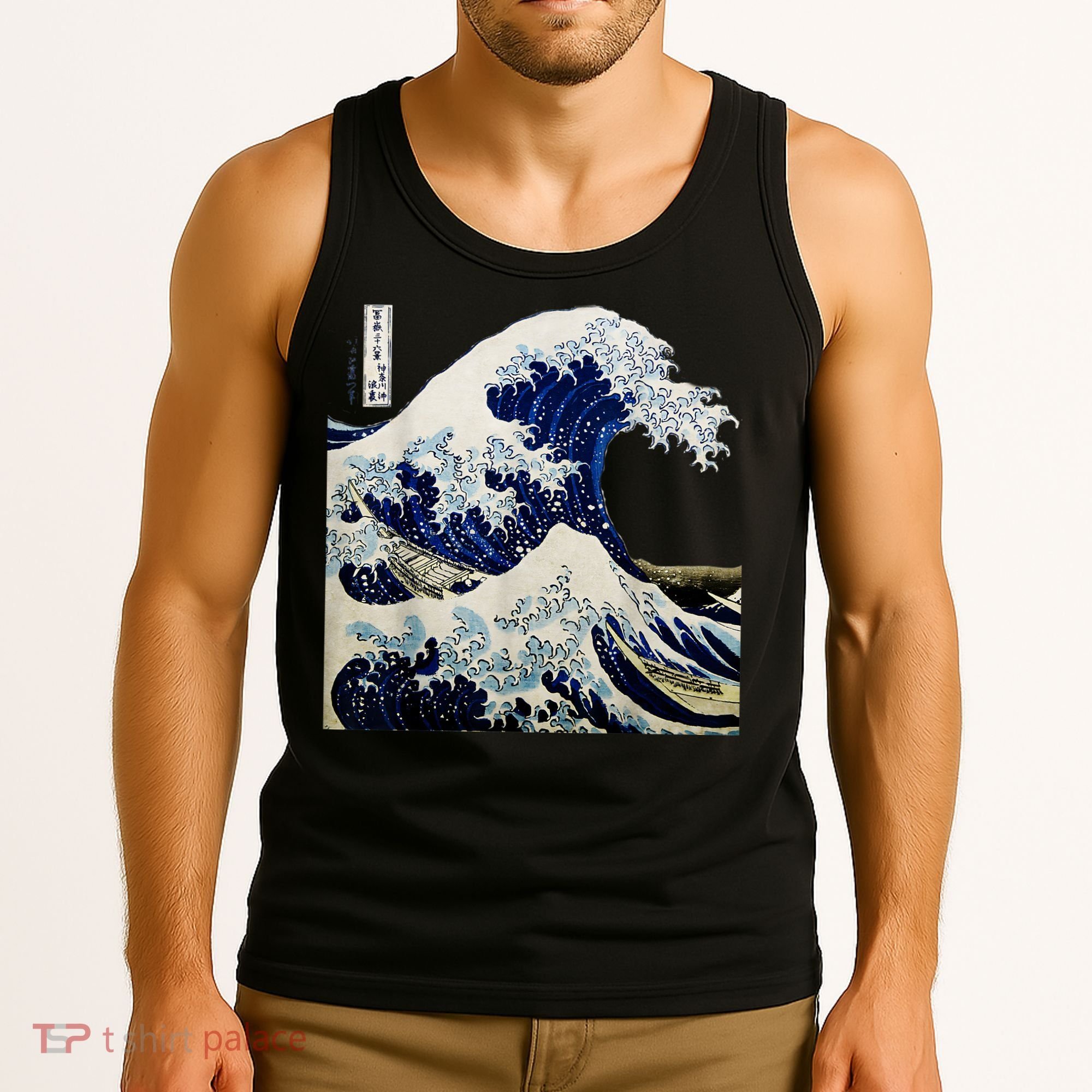Kanagawa Japanese The Great Wave Tank Top