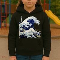 Kanagawa Japanese The Great Wave Kids Hoodie thumb 3