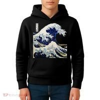 Kanagawa Japanese The Great Wave Kids Hoodie thumb 4