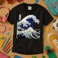 Kanagawa Japanese The Great Wave Kids T-Shirt thumb 3