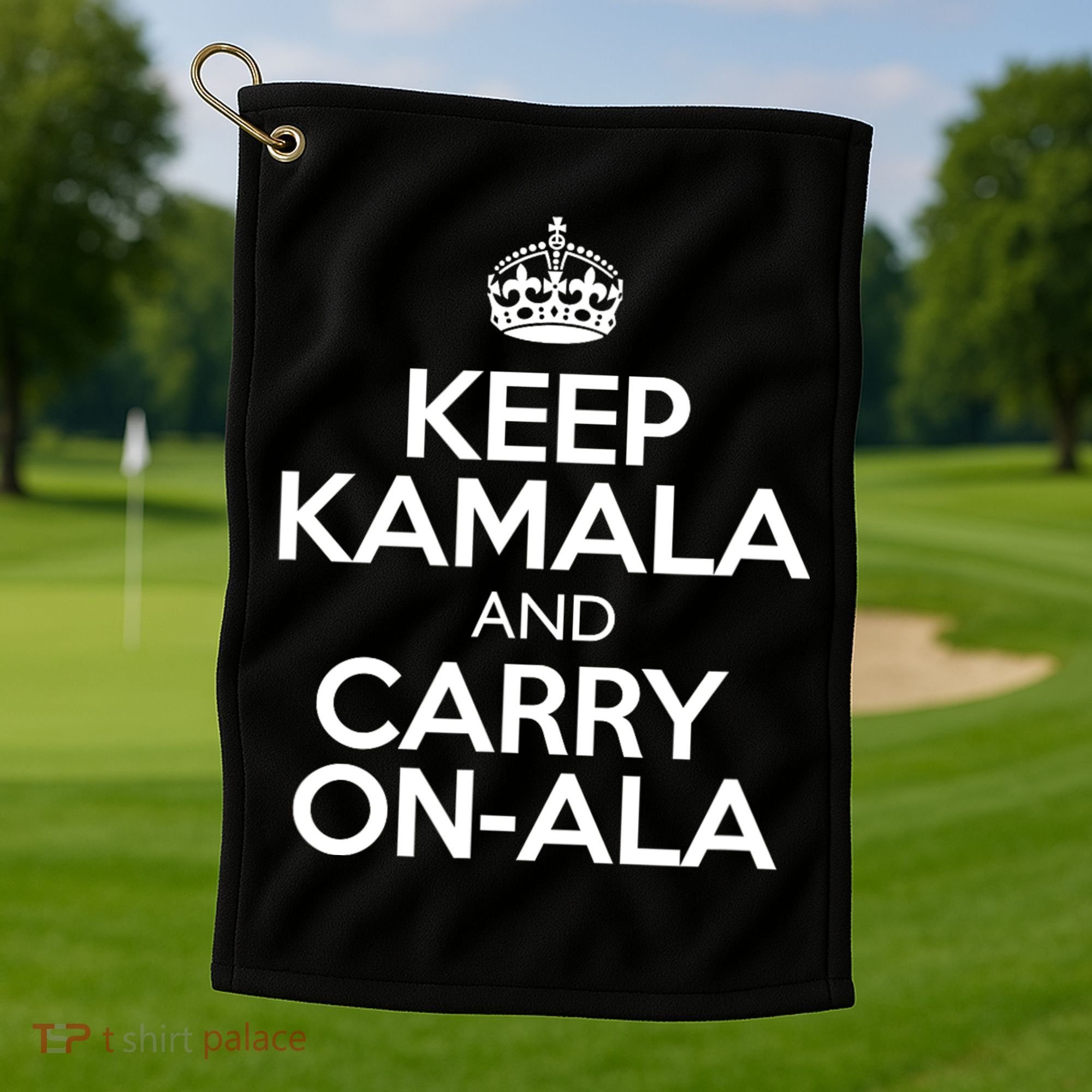 Keep Kamala And Carry Onala! Calm President Harris Meme Golf Towel