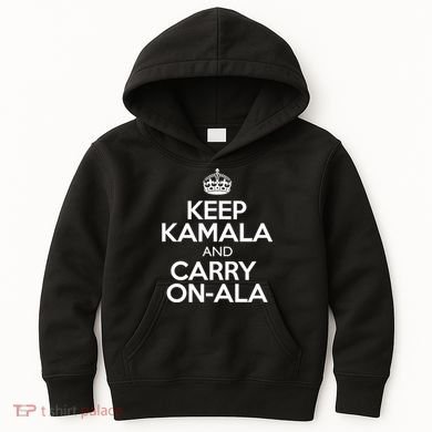 Keep Kamala And Carry Onala! Calm President Harris Meme Kids Hoodie