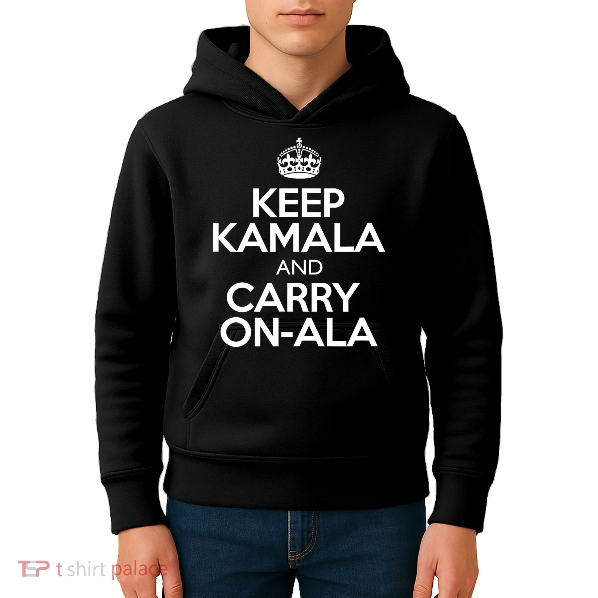 Keep Kamala And Carry Onala! Calm President Harris Meme Kids Hoodie