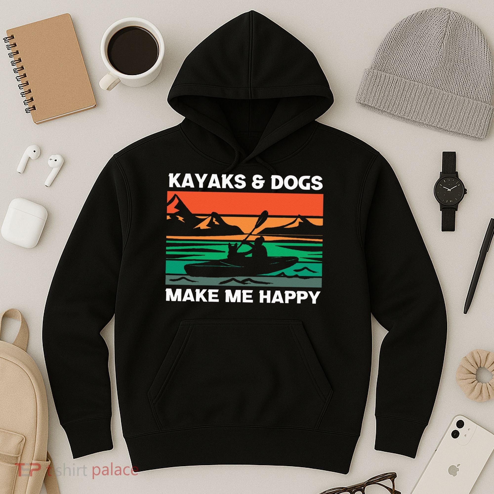 Kayaking Kayaks And Dogs Hoodie