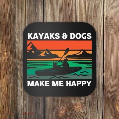 Kayaking Kayaks And Dogs Coaster