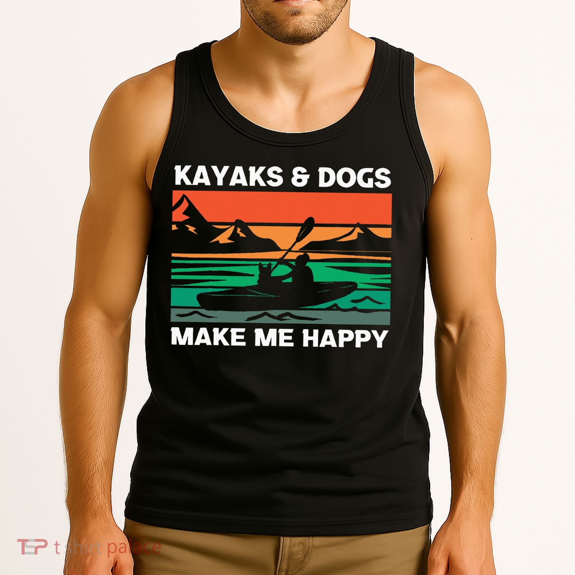 Kayaking Kayaks And Dogs Tank Top