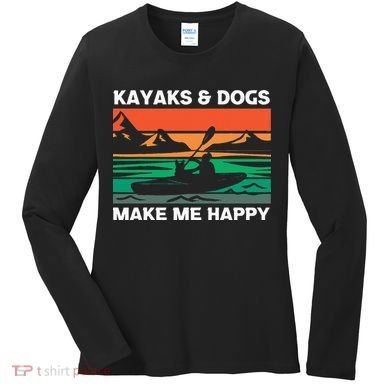 Kayaking Kayaks And Dogs Women's Long Sleeve Shirt
