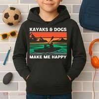 Kayaking Kayaks And Dogs Kids Hoodie thumb 2