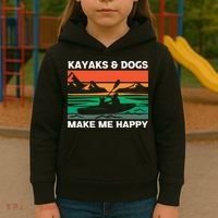 Kayaking Kayaks And Dogs Kids Hoodie thumb 3