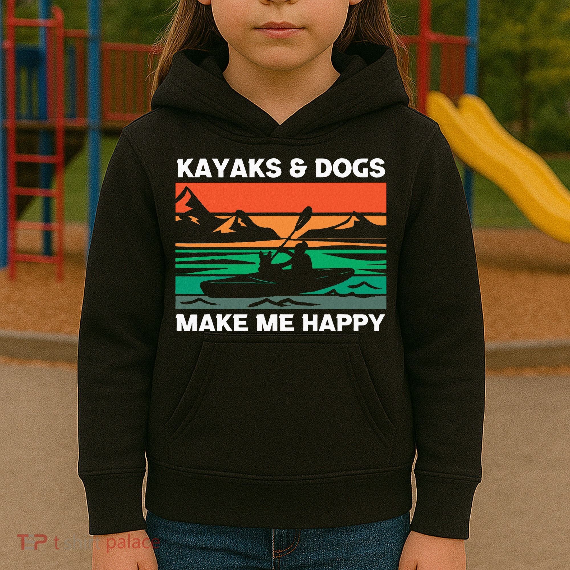 Kayaking Kayaks And Dogs Kids Hoodie