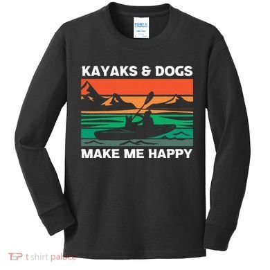 Kayaking Kayaks And Dogs Kids Long Sleeve Shirt