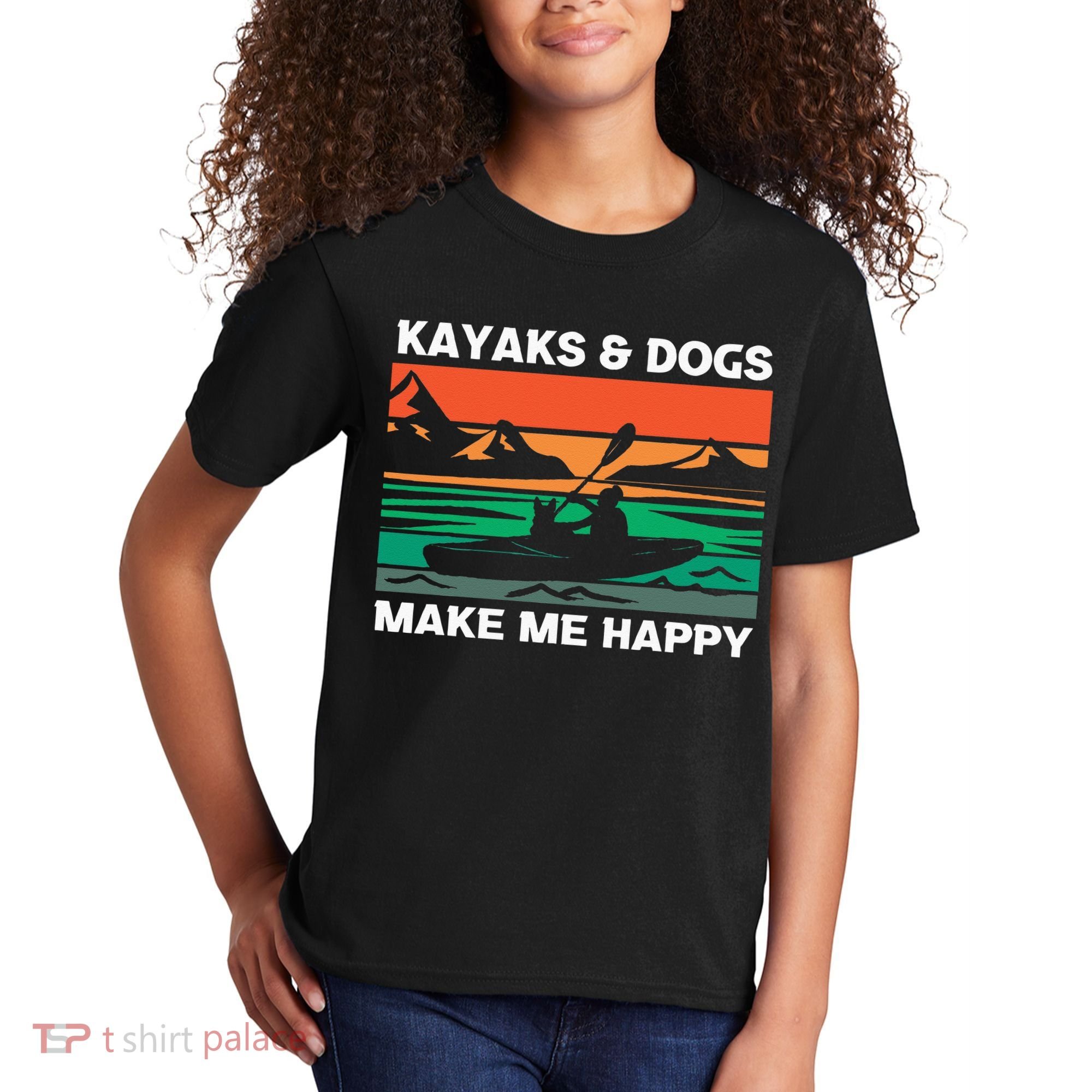 Kayaking Kayaks And Dogs Kids T-Shirt
