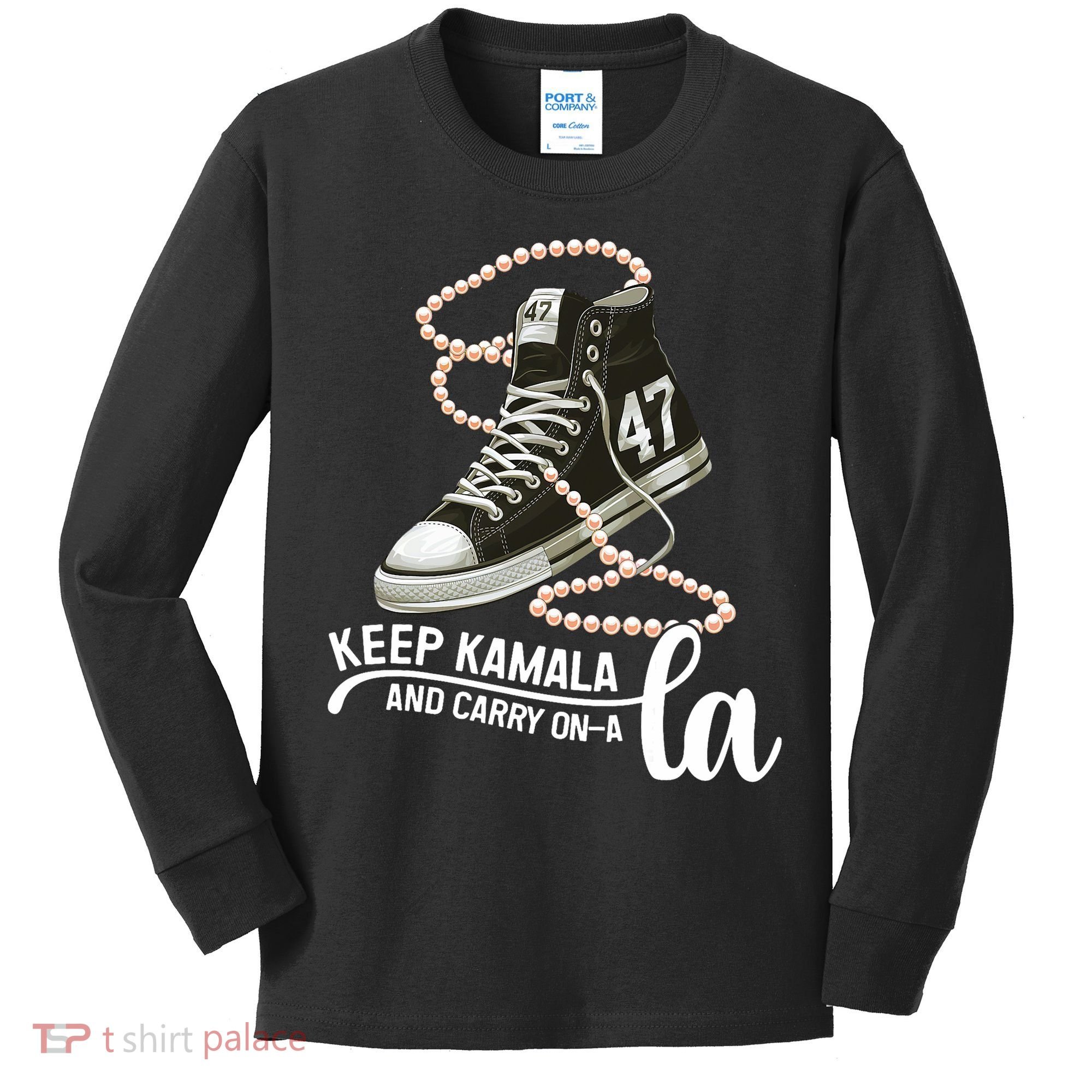 Keep Kamala And Carry Onala Kamala Harris President 2024 Kids Long Sleeve Shirt