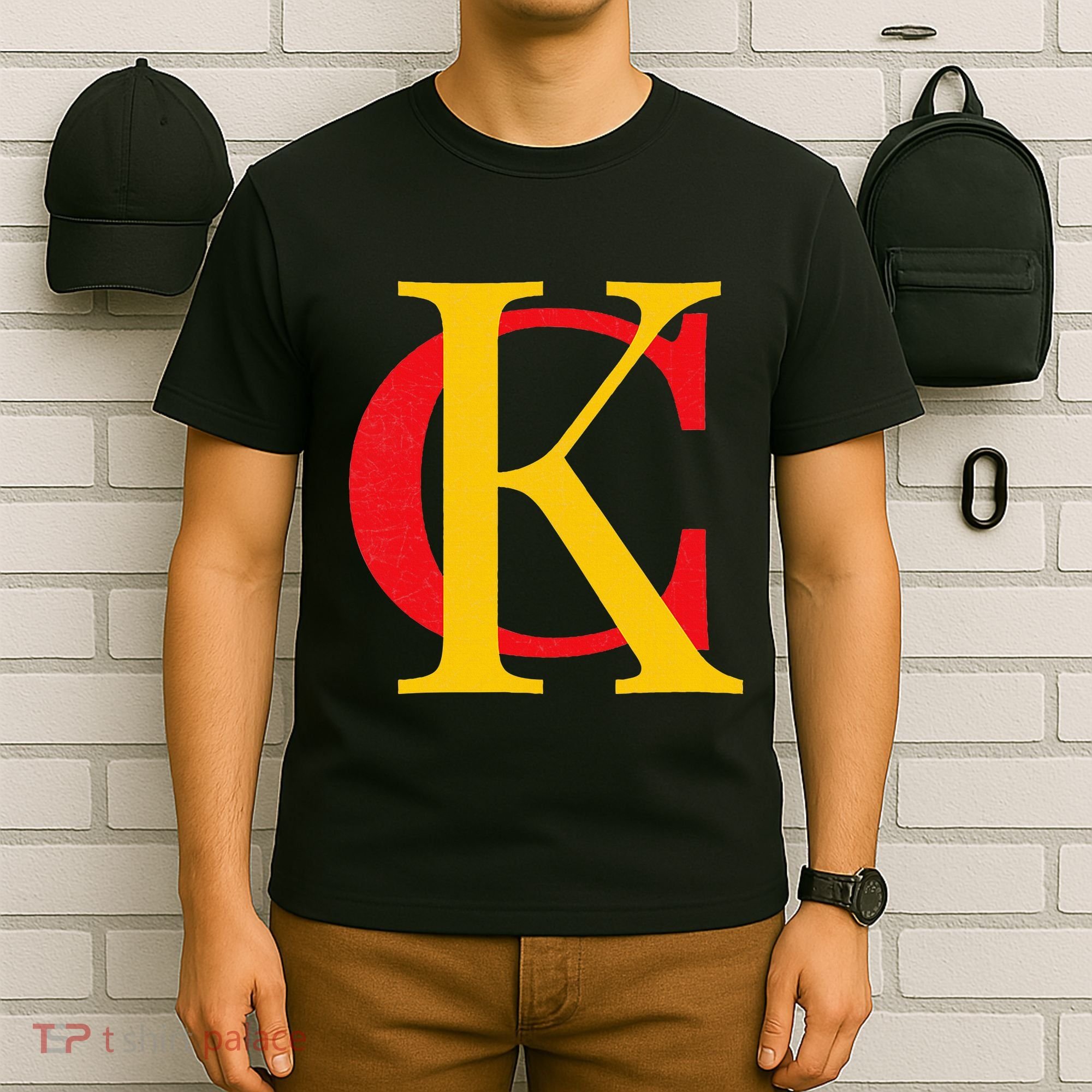 Kc Kansas City Red Yellow & Black Kc Classic Kc Initials T-Shirt