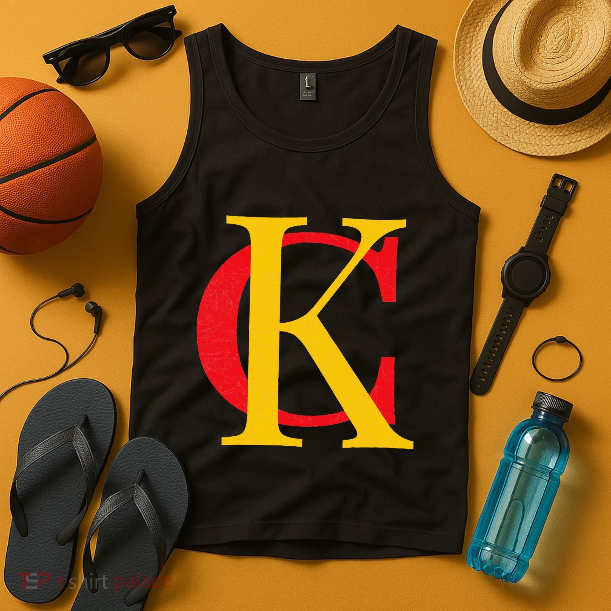 Kc Kansas City Red Yellow & Black Kc Classic Kc Initials Tank Top
