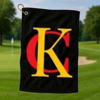 Kc Kansas City Red Yellow & Black Kc Classic Kc Initials Golf Towel thumb 1