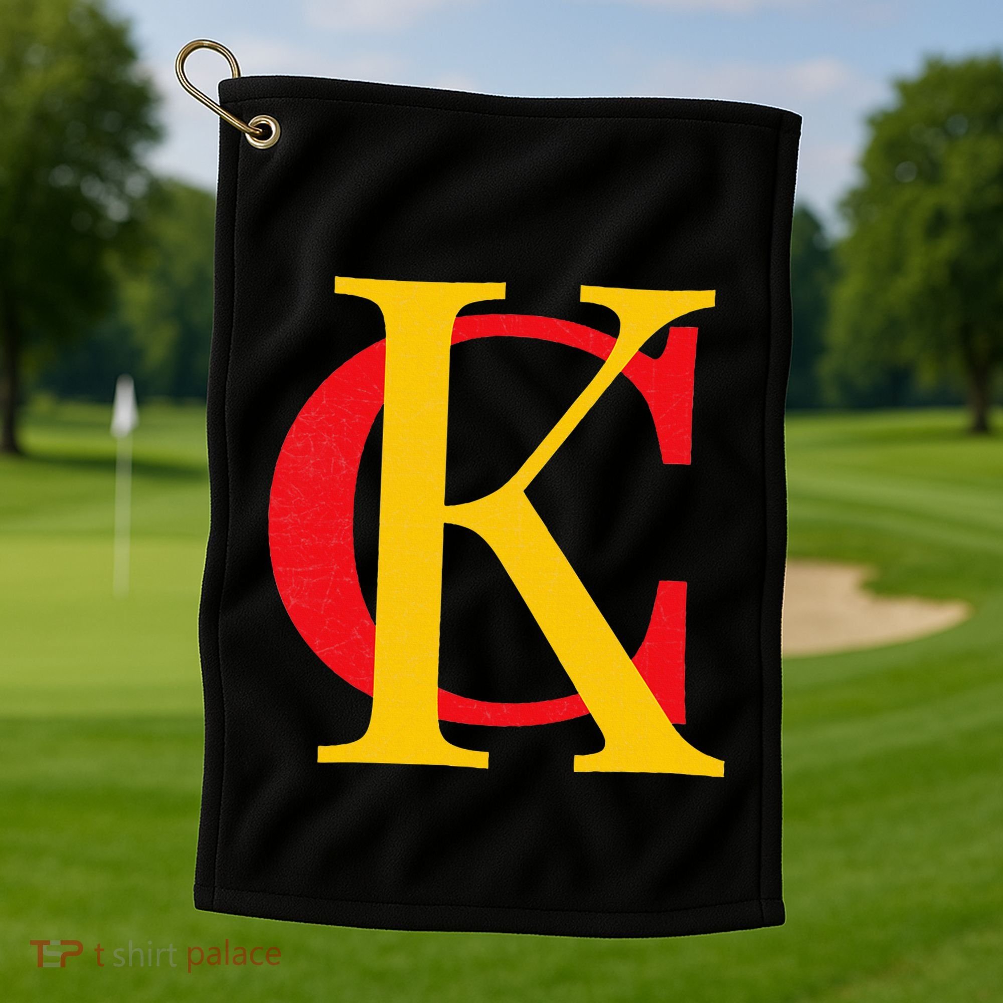 Kc Kansas City Red Yellow & Black Kc Classic Kc Initials Golf Towel
