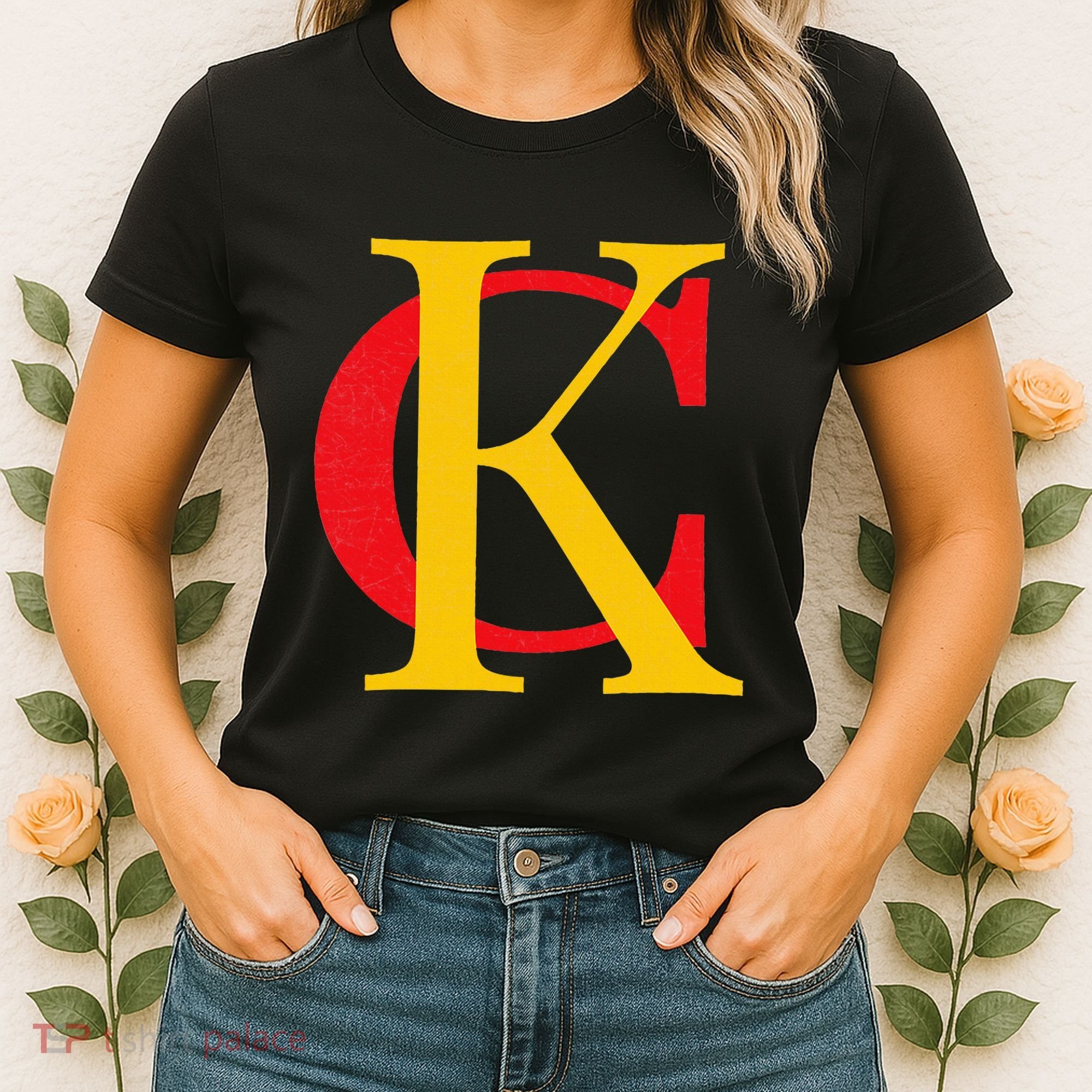 Kc Kansas City Red Yellow & Black Kc Classic Kc Initials Women's T-Shirt