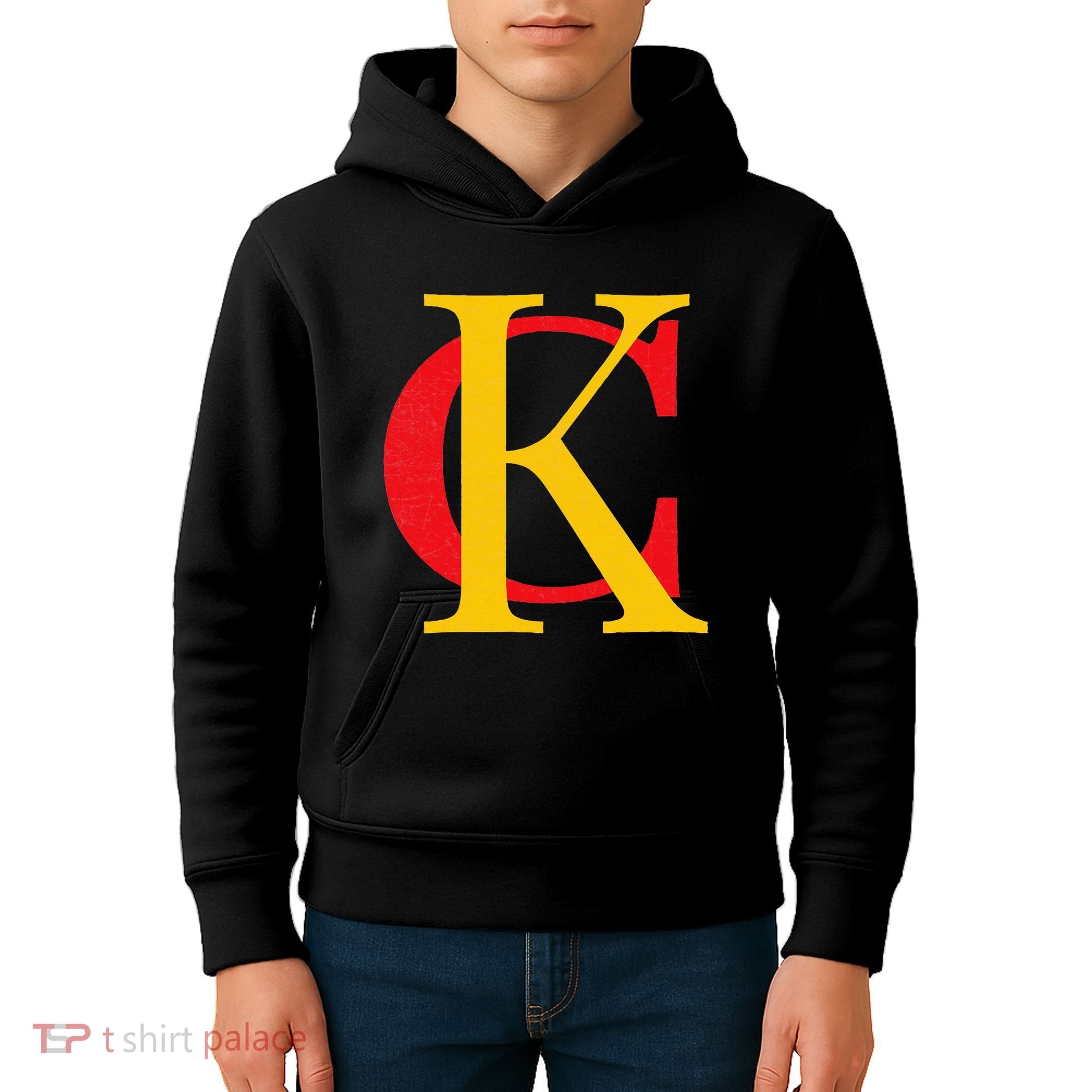Kc Kansas City Red Yellow & Black Kc Classic Kc Initials Kids Hoodie