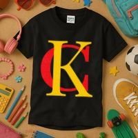 Kc Kansas City Red Yellow & Black Kc Classic Kc Initials Kids T-Shirt thumb 3