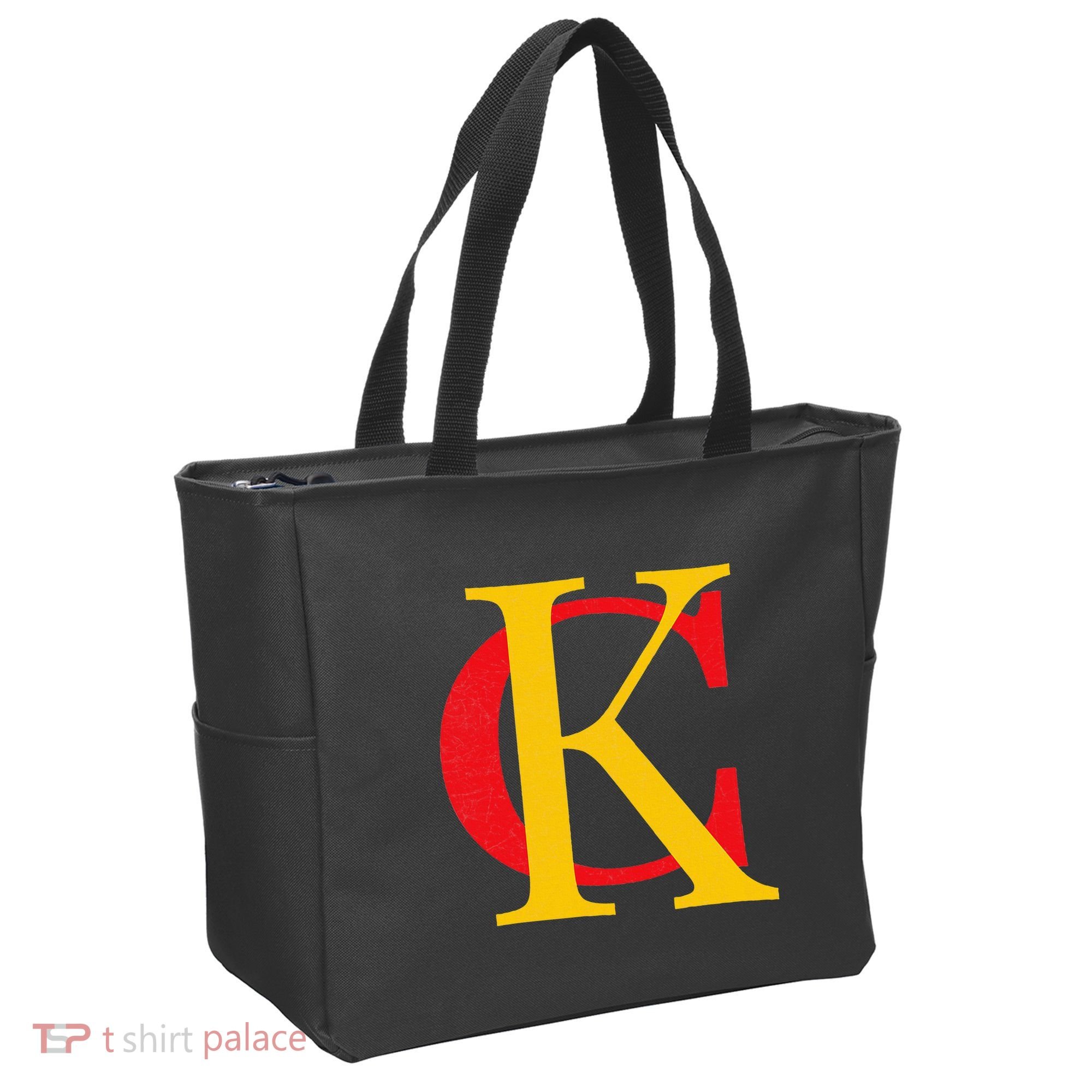Kc Kansas City Red Yellow & Black Kc Classic Kc Initials Tote Bag